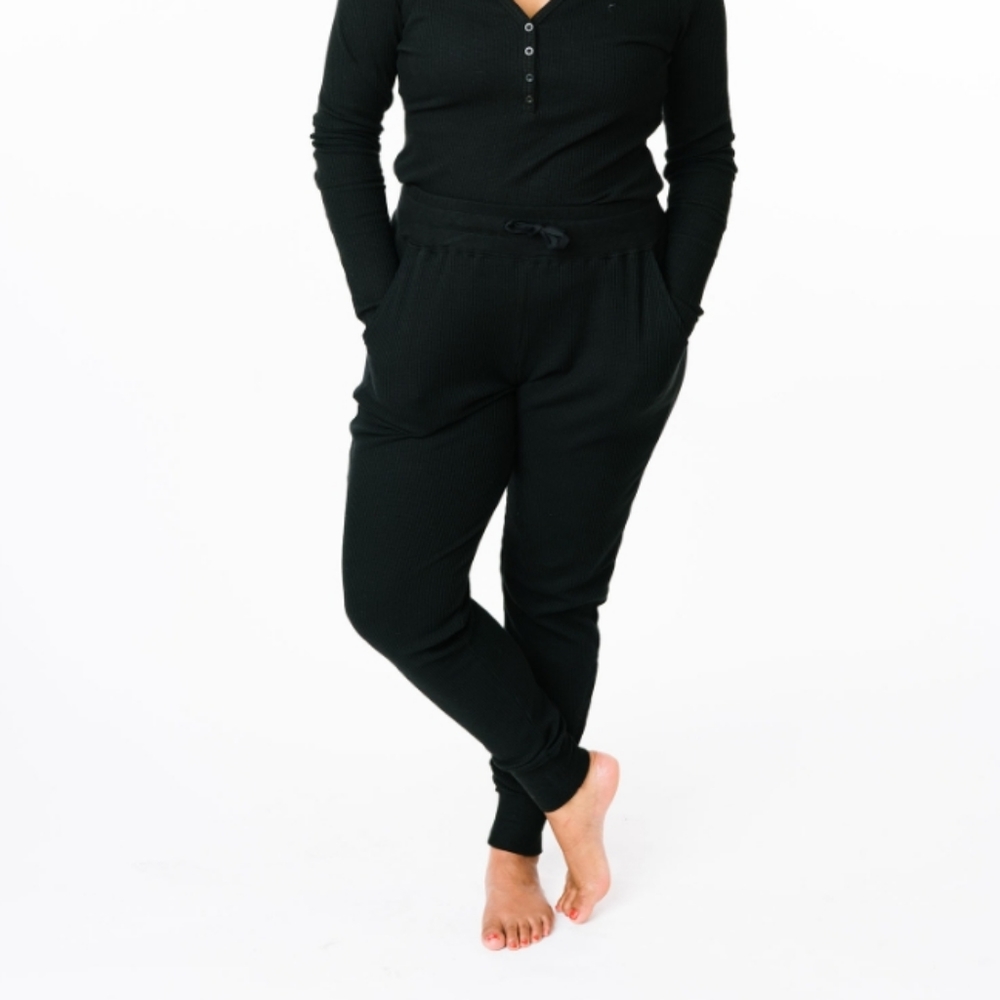 Zyia Black Don't Wake Me Thermal Joggers